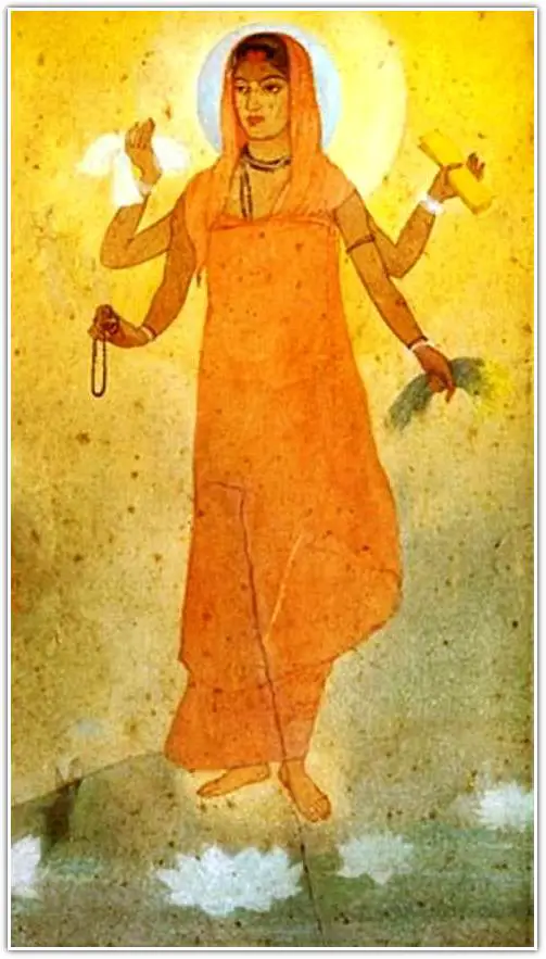 অবনীন্দ্রনাথ ঠাকুর এর জলরং এ আঁকা ভারত মাতার ছবি