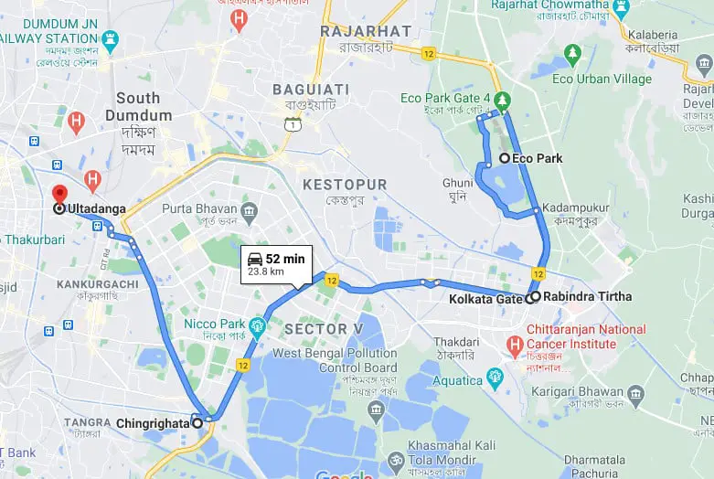 Rabindra Tirtha Kolkata map