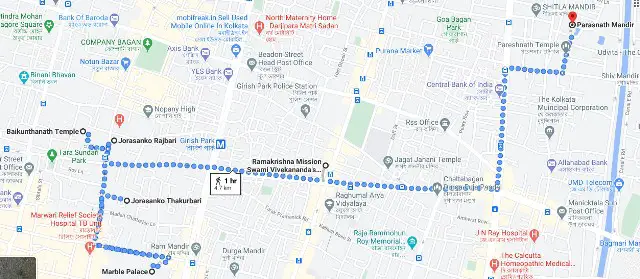 places near marble palace map