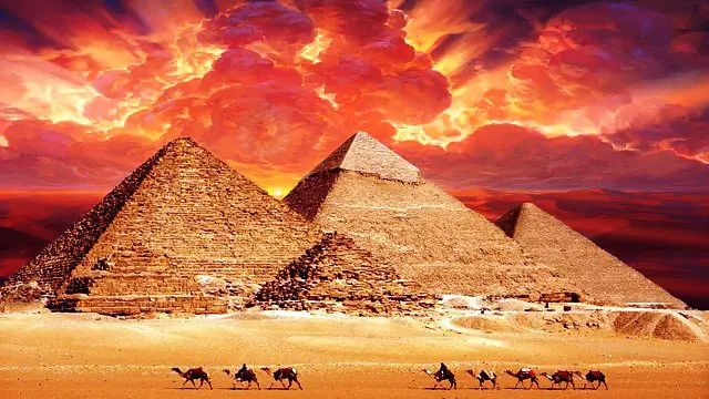 Pyramids Egypt Eye Dessert Ancient Camels