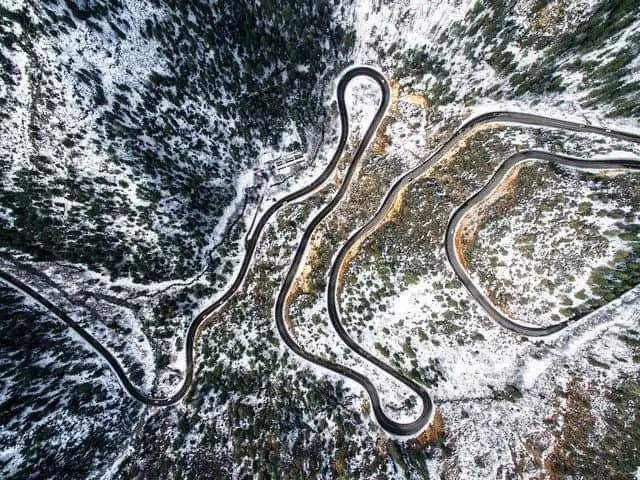 winding road winter in Sedona, Arizona, United State