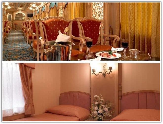 Golden Chariot Indian Rail Luxury Train Restaurant and Bedroom