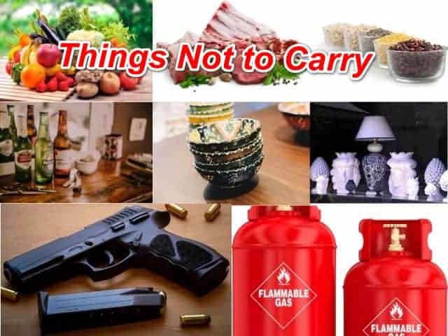 Things not to carry