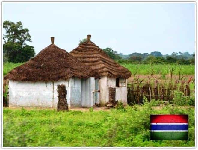 village huts in GAMBIA