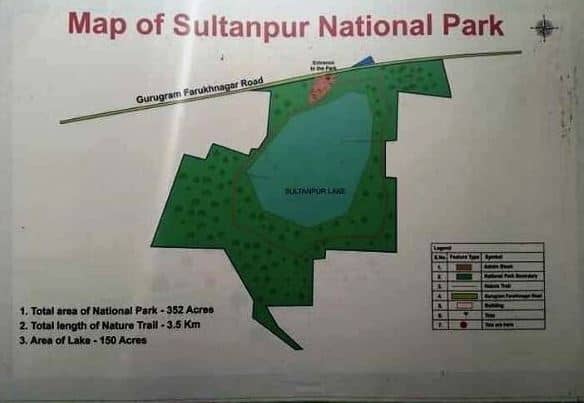 map of sultanpur national park 