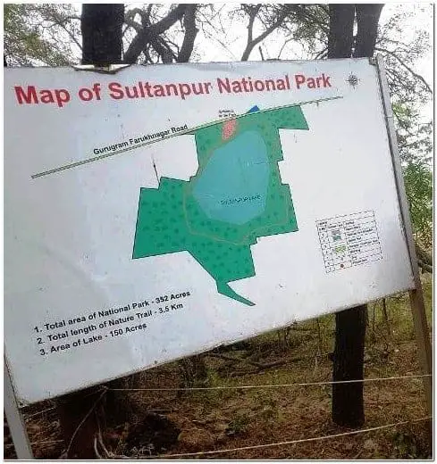 Map of Sultanpur national park
