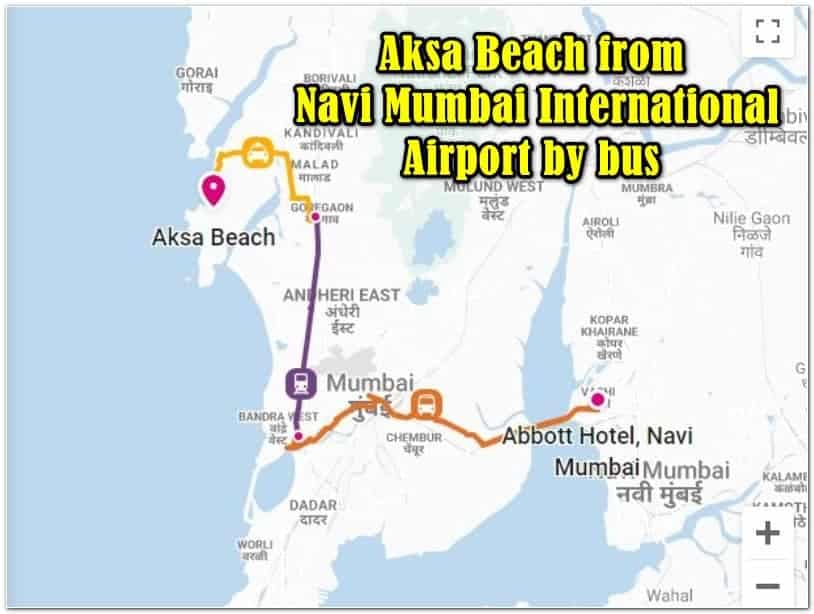 Aksa Beach from Navi Mumbai International Airport by bus