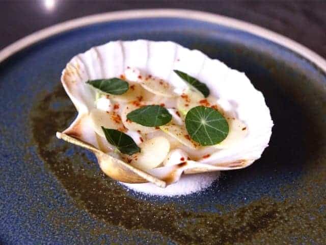 Raw Orkney Scallop Olive Tree Restaurant