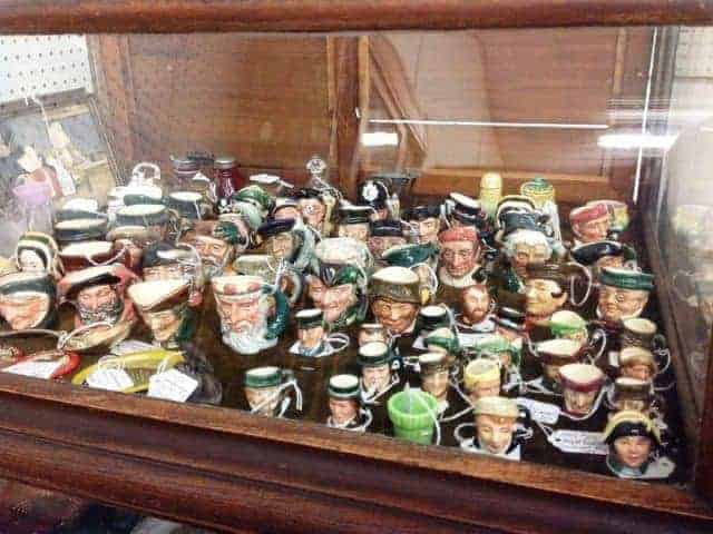 Antique Toby mugs at Hog Creek Antique Mall