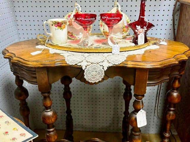 Antique furniture items at Town Peddler Craft and Antique Mall