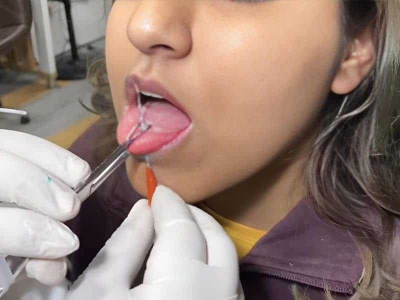 Tongue piercing at American Pride Tattoos